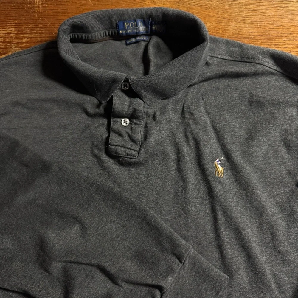 Polo Ralph Lauren Men's Long Sleeve Polo Shirt Grey Size XXL. Great Condition